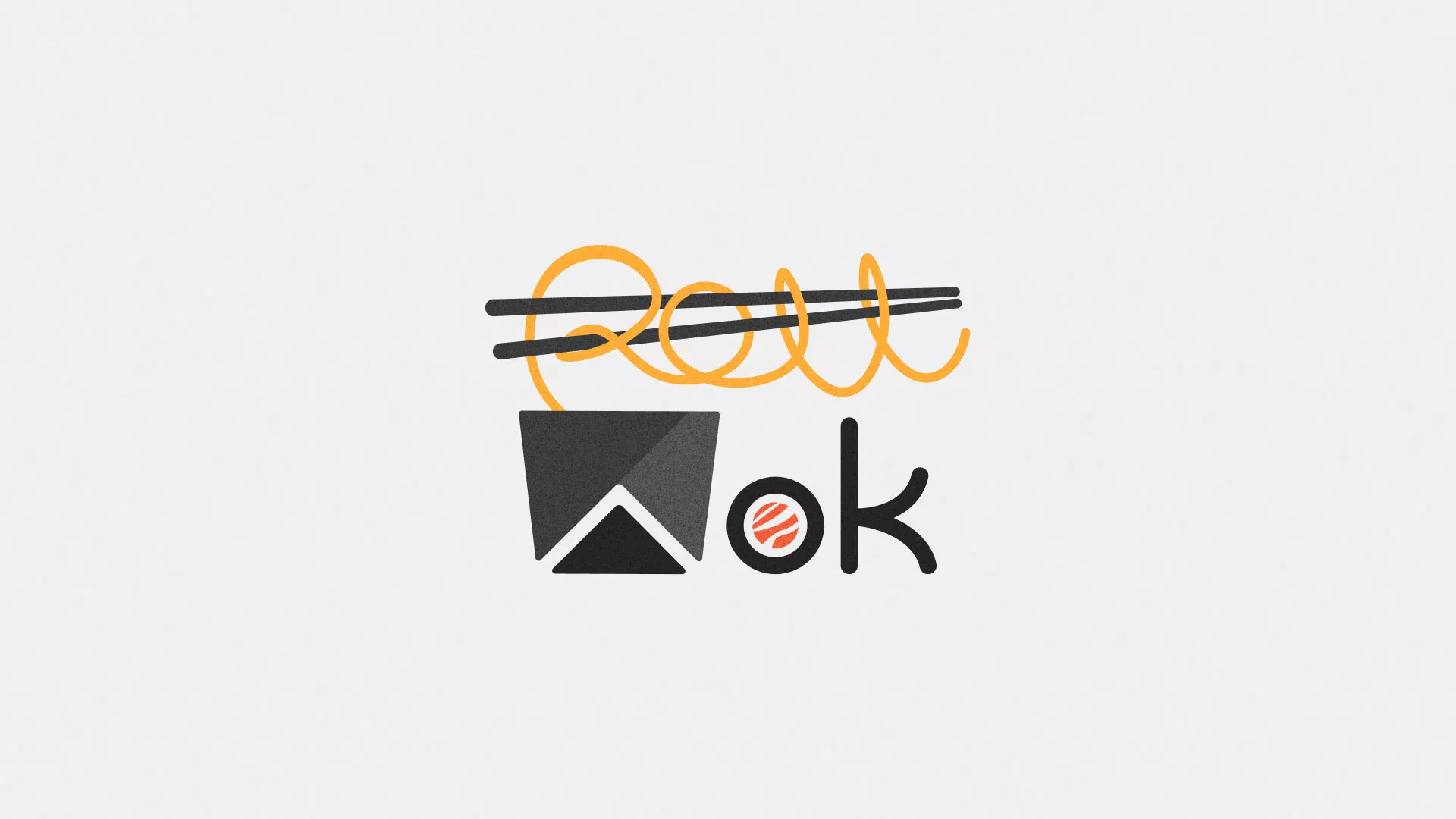 Разработка логотипа суши-бара «Roll Wok Club» в Сольцах